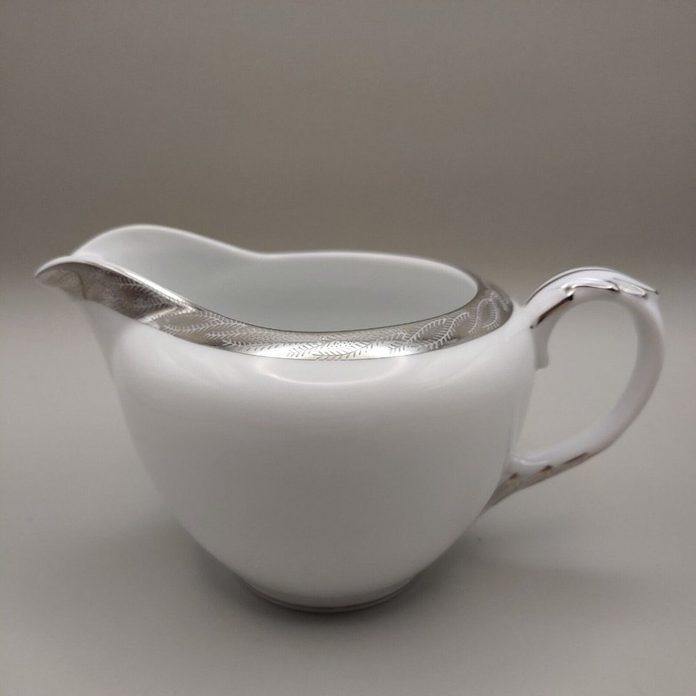 Fukagawa Arita Silver Lichen Creamer Cream Pitcher 6 1/4" x 3 1/2" VG Cond READ